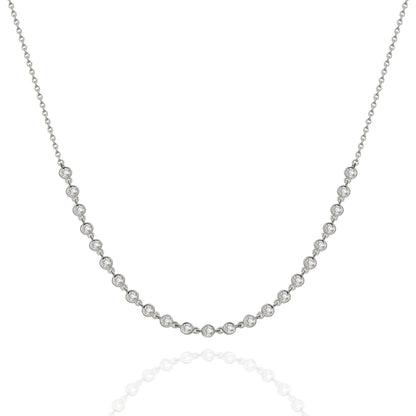 Diamond By the Yard Necklace / 14k Gold Diamond Station Necklace / Diamond Station Necklace / Graduation Gift / Anniversary Gift