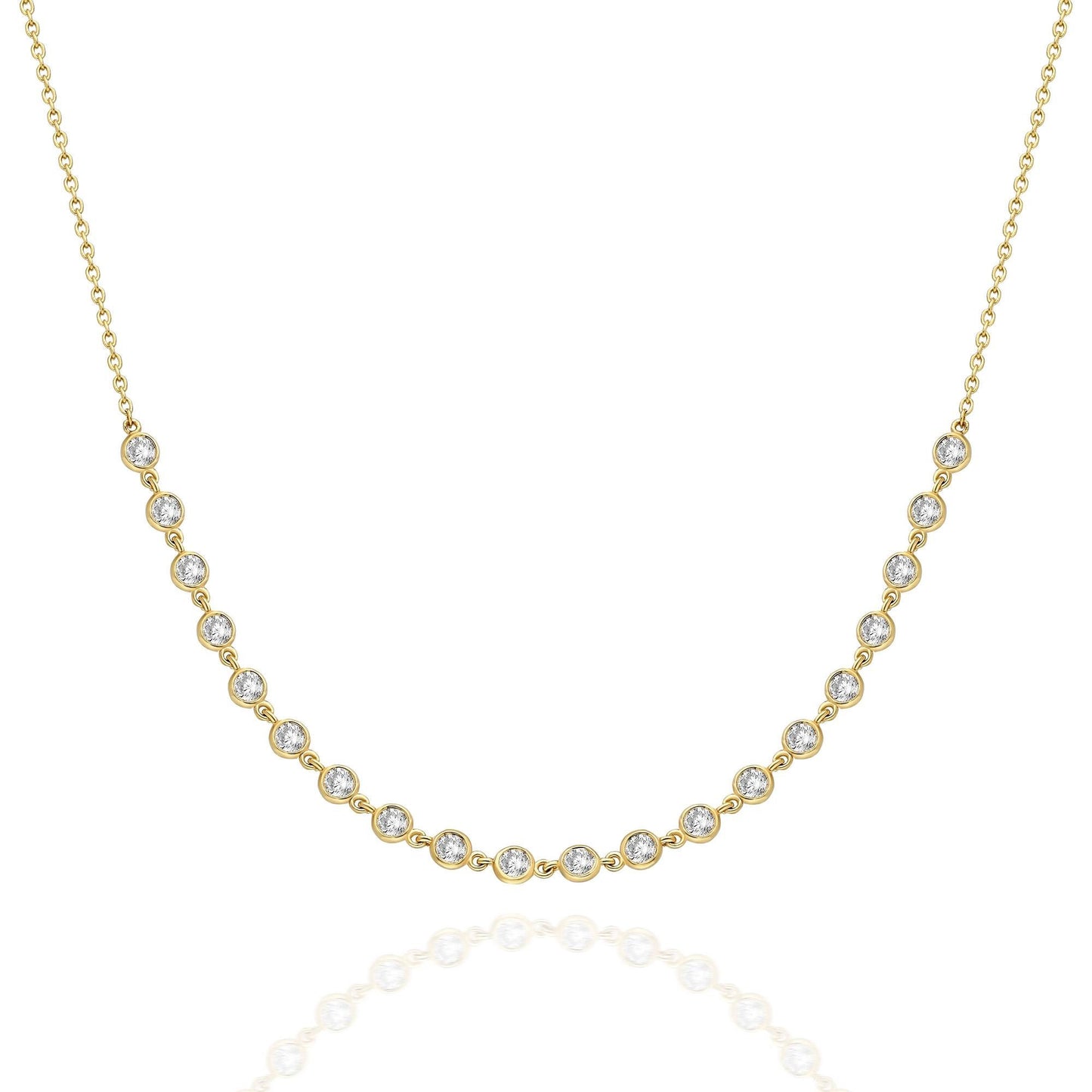Diamond By the Yard Necklace / 14k Gold Diamond Station Necklace / Diamond Station Necklace / Graduation Gift / Anniversary Gift