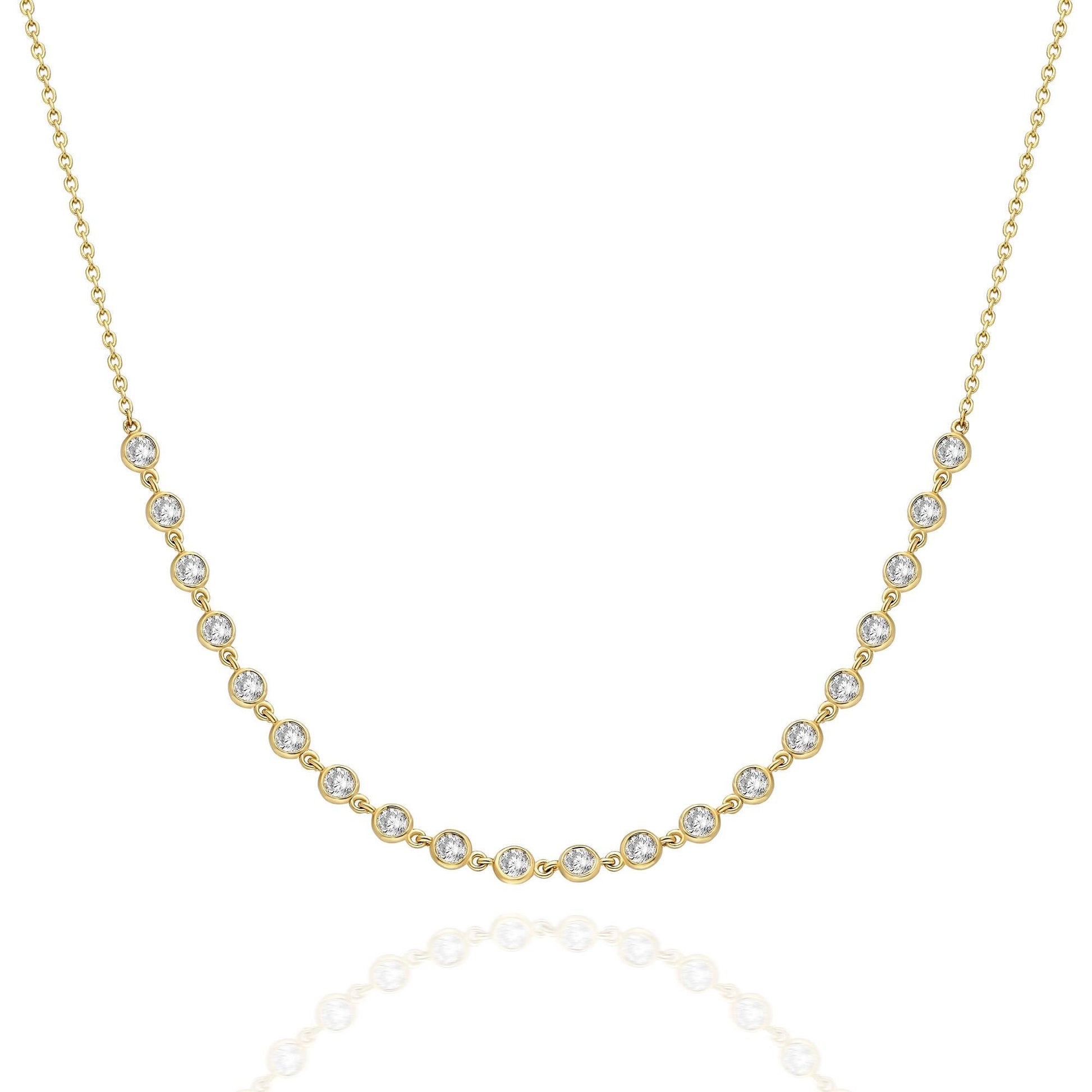 Diamond By the Yard Necklace / 14k Gold Diamond Station Necklace / Diamond Station Necklace / Graduation Gift / Anniversary Gift