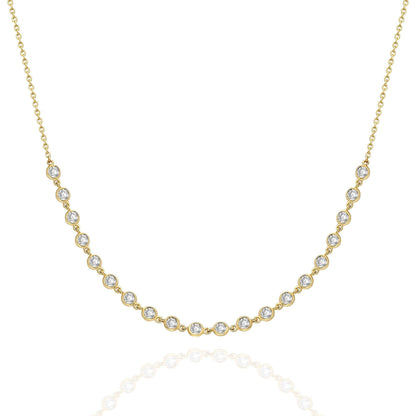 Diamond By the Yard Necklace / 14k Gold Diamond Station Necklace / Diamond Station Necklace / Graduation Gift / Anniversary Gift