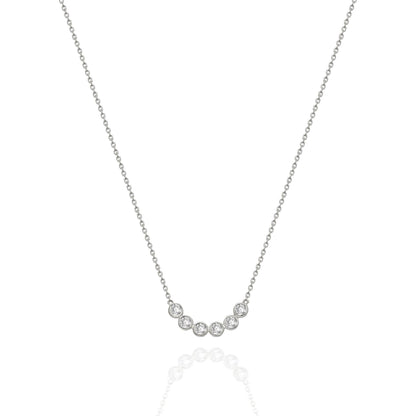Bezel Set Diamond Curved Bar Necklace