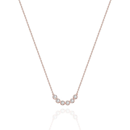Bezel Set Diamond Curved Bar Necklace