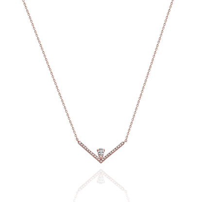 Diamond Chevron Necklace / 14k Gold Diamond V Necklace / Pear Diamond Necklace / Dainty Diamond Necklace Diamond Holiday Gift