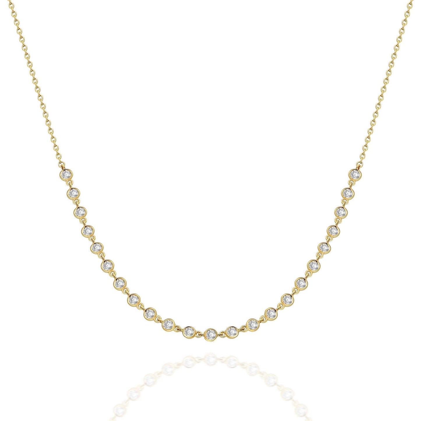 Diamond By the Yard Necklace / 14k Gold Diamond Station Necklace / Diamond Station Necklace / Graduation Gift / Anniversary Gift
