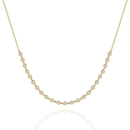 Diamond By the Yard Necklace / 14k Gold Diamond Station Necklace / Diamond Station Necklace / Graduation Gift / Anniversary Gift