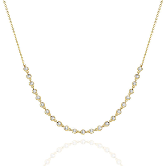 Diamond By the Yard Necklace / 14k Gold Diamond Station Necklace / Diamond Station Necklace / Graduation Gift / Anniversary Gift
