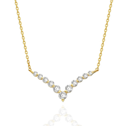Diamond Curved Chevron Necklace