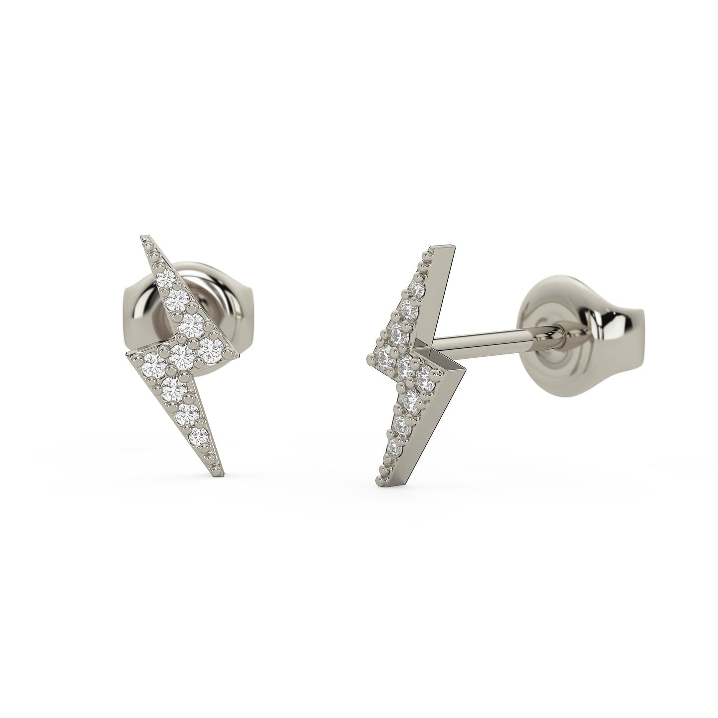 3 Diamond Bar Studs / 14k Gold Diamond Prong Earrings / Anniversary Gift / Birthday Gift / Graduation Gift / Bridal Gift / Diamond Gift Idea