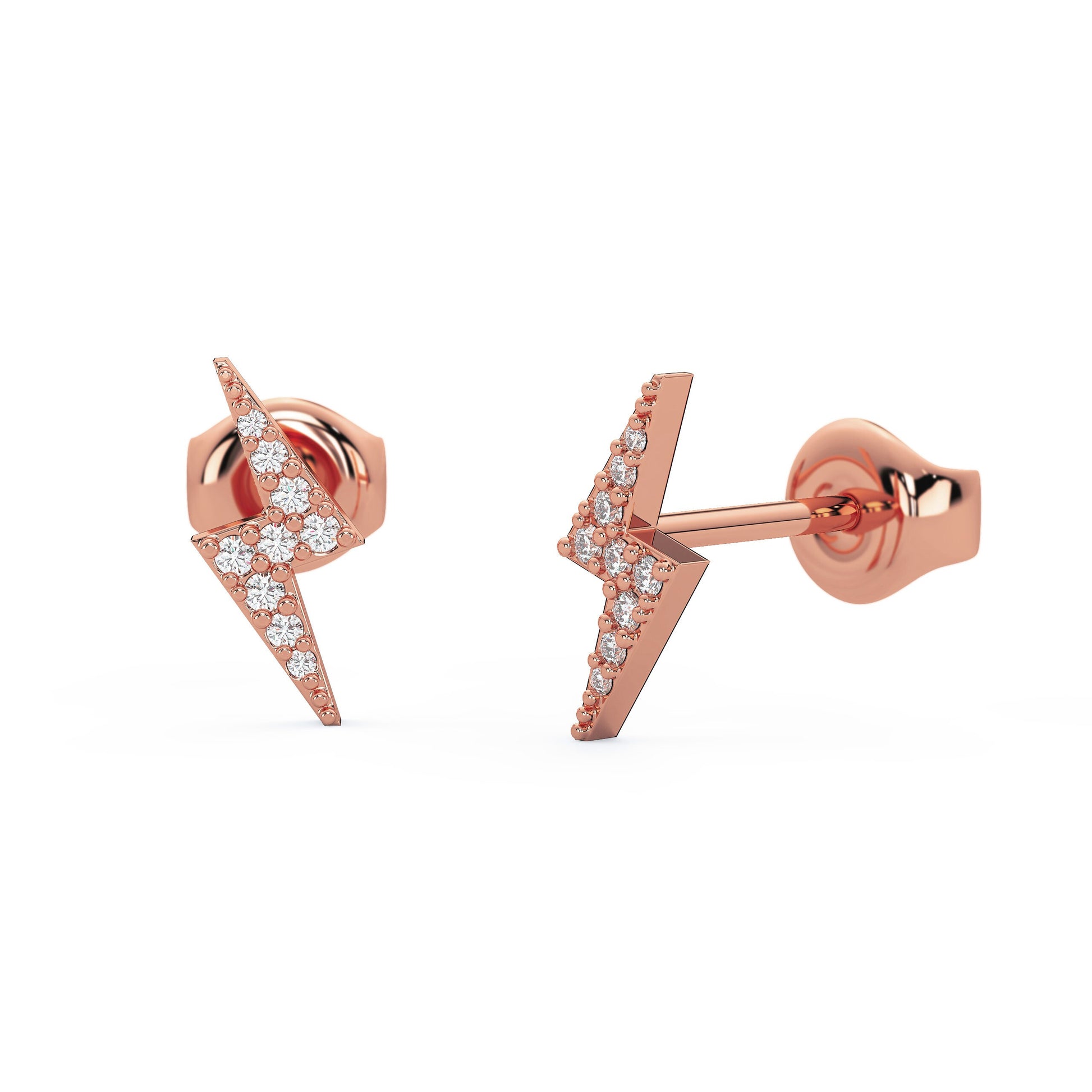 3 Diamond Bar Studs / 14k Gold Diamond Prong Earrings / Anniversary Gift / Birthday Gift / Graduation Gift / Bridal Gift / Diamond Gift Idea
