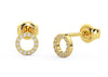 Diamond Circle Studs / 14k Gold Diamond Circle Earrings / Halo Open Circle Studs / Diamond Gift Ideas / Holiday Gift