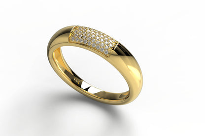 Diamond Wedding Band / 14k Gold Pave Set Halfway Diamond Wedding Ring / Graduation Gift / Wedding Ring / Engagement Ring / Anniversary Gift