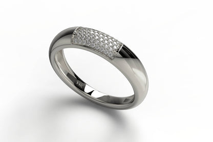 Diamond Wedding Band / 14k Gold Pave Set Halfway Diamond Wedding Ring / Graduation Gift / Wedding Ring / Engagement Ring / Anniversary Gift
