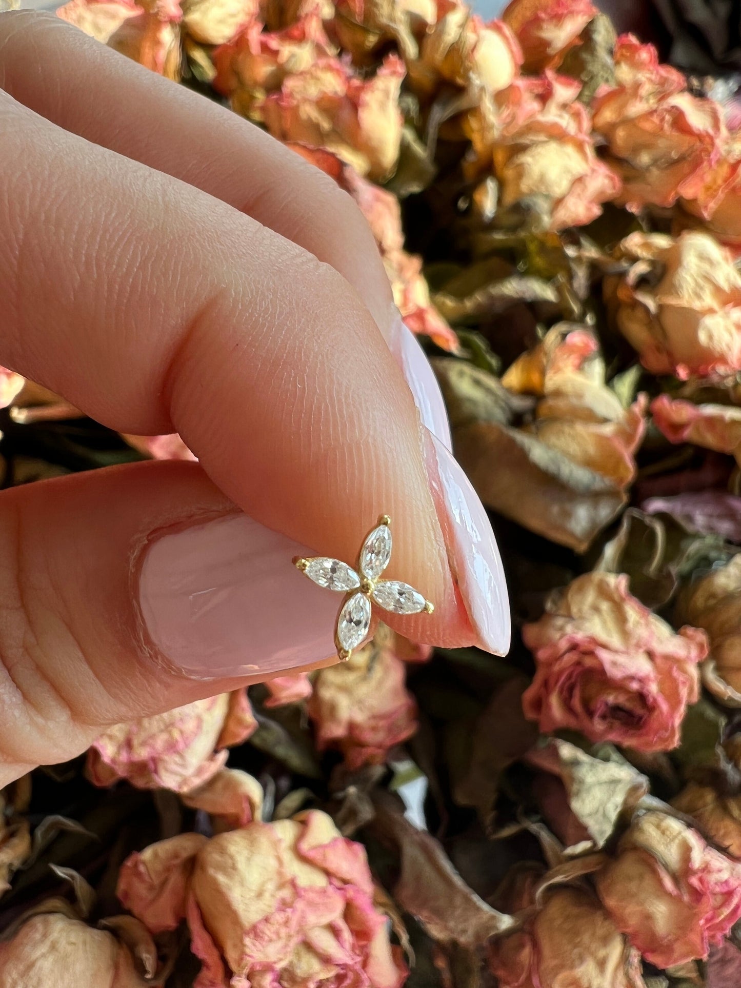 Diamond Studs Earrings / 14k Gold Marquise Diamond Stud Earrings/ Diamond Bar Studs / Diamond Anniversary Gift / Birthday Gift