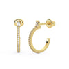 Diamond Hoop Earrings / 14k Gold Diamond Hoops / Diamond Huggie Earrings