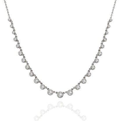 Graduated Diamond By the Yard Necklace / 14k Gold Diamond Station Necklace / Diamond Station Necklace / Graduation Gift / Anniversary Gift