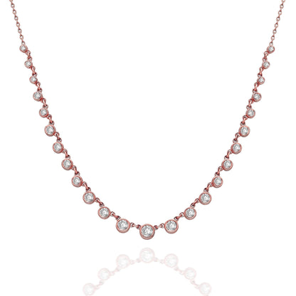 Graduated Diamond By the Yard Necklace / 14k Gold Diamond Station Necklace / Diamond Station Necklace / Graduation Gift / Anniversary Gift