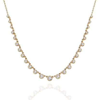 Graduated Diamond By the Yard Necklace / 14k Gold Diamond Station Necklace / Diamond Station Necklace / Graduation Gift / Anniversary Gift
