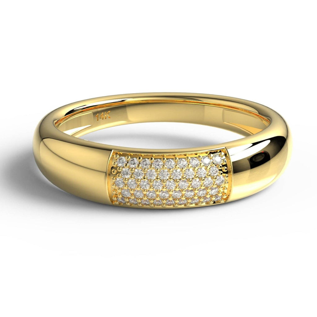 Diamond Wedding Band / 14k Gold Pave Set Halfway Diamond Wedding Ring / Graduation Gift / Wedding Ring / Engagement Ring / Anniversary Gift