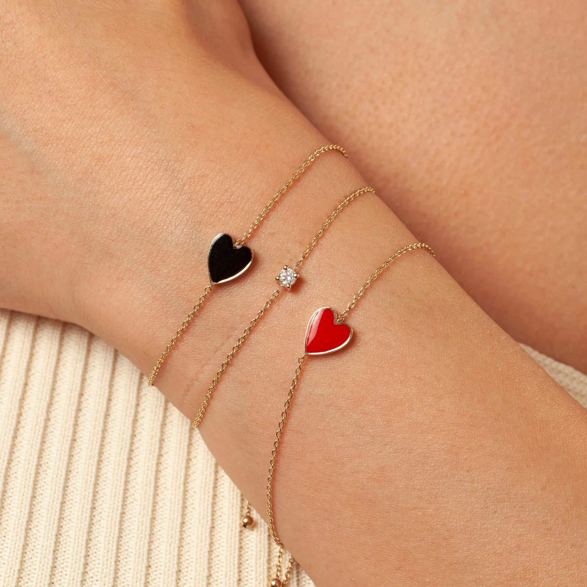 Solitaire Diamond Bolo Bracelet / 14k Gold and Solitaire Diamond Bolo Bracelet / Adjustable Diamond Bracelet / Solitaire Bracelet