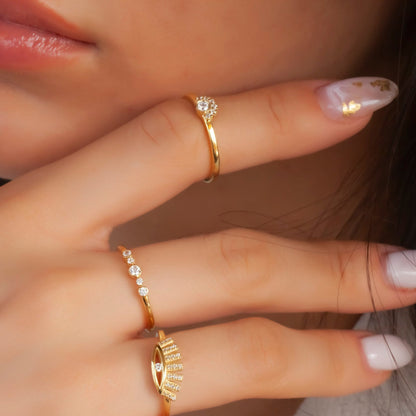 Round Diamond Stacking Ring / 14k Gold Bezel Round Diamond Wedding Band / Engagement Ring / Diamond Stacking Ring / Diamond Wedding Ring