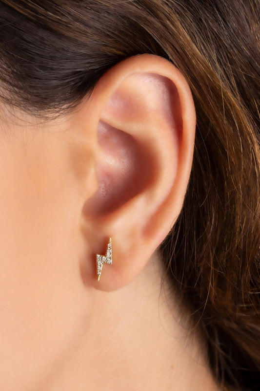 3 Diamond Bar Studs / 14k Gold Diamond Prong Earrings / Anniversary Gift / Birthday Gift / Graduation Gift / Bridal Gift / Diamond Gift Idea