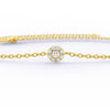 Diamond Halo Bracelet / 14k Gold Pave Diamond Flower Bracelet / Dainty Diamond Bracelet / Anniversary Gift / Diamond Gift Idea