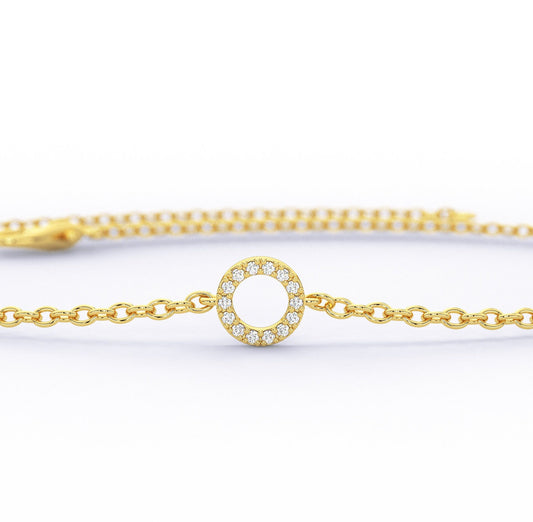 Diamond Circle Bracelet / Dainty Circle Bracelet / Circle of love Bracelet / Holiday Gift / Anniversary Gift / Diamond Gift Idea