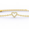 Diamond Heart Bracelet / 14k Single Diamond Heart Bracelet / Dainty Heart Bracelet / Fancy Heart Bracelet / Holiday Gift