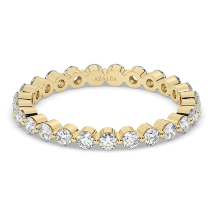 Eternity Wedding Band / 14k Gold Diamond Eternity Wedding Ring / Floating Diamond Eternity Band / Diamond Stacking Ring / Wedding Ring