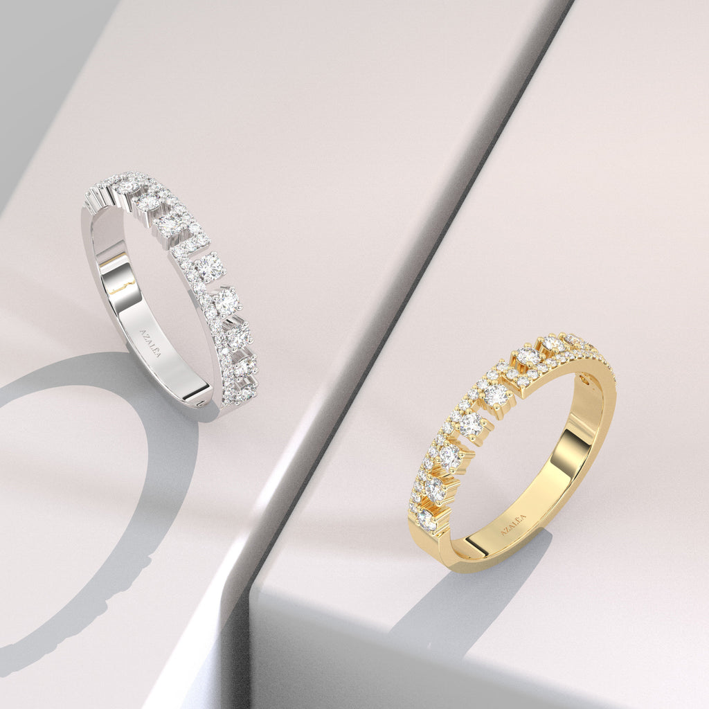 Diamond Wedding Band / 14k Gold Diamond Wedding Ring / Graduation Gift / Bridal Gift / Birthday Gift / Anniversary Ring
