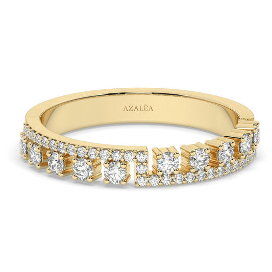 Diamond Wedding Band / 14k Gold Diamond Wedding Ring / Graduation Gift / Bridal Gift / Birthday Gift / Anniversary Ring