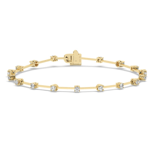 Diamond Spaced out Tennis Bracelet / 14k Classic Diamond Bracelet / Elegant Diamond Bracelet / Birthday Gift / Anniversary Gift