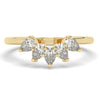Curved Diamond Wedding Band / 14k Gold Pear Diamond Wedding Band / Curved Stacking Ring / Diamond Stacking Ring