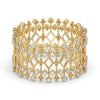 Unique Diamond Statement Ring / 14k Gold and Diamond / Stacking Ring / Diamond Bridal Gift Ideas