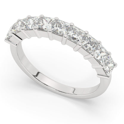 1.35 CT Princess Cut Diamond Wedding Band / 9 Stone Princess Diamond Wedding Ring / Halfway Wedding Band / Anniversary Gift / Birthday Gift