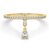 Dangling Diamond Charm Ring / 14k Solid Gold Diamond Dangle Ring / Diamond Charm Ring / Diamond Dangling Ring / Diamond Stacking Ring