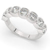 Cushion Cut Halfway Diamond Wedding Band / 14k Gold Bezel Set Wedding Ring / 2.5 CT Wedding Band / Anniversary Ring / Birthday Gift