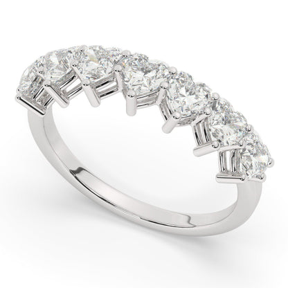 Heart Shape Diamond Wedding Band / 1.5 Gold Heart Diamond Wedding Ring / 7 Diamond Wedding Band / Anniversary Ring
