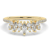 Curved Diamond Wedding Band / 14k Marquise and Round Diamond Wedding Ring / Stacking Ring / Diamond Bridal Gift Ideas