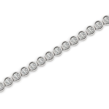 Bezel Set Diamond Tennis Bracelet / 14k Gold Diamond Tennis Bracelet / Jewelry Gift for Her / Classic Tennis Bracelet