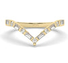Curved Baguette Diamond Wedding Band / 14k Gold Baguette Diamond Chevron Ring / V Shape Diamond Wedding Band / Diamond Anniversary Ring