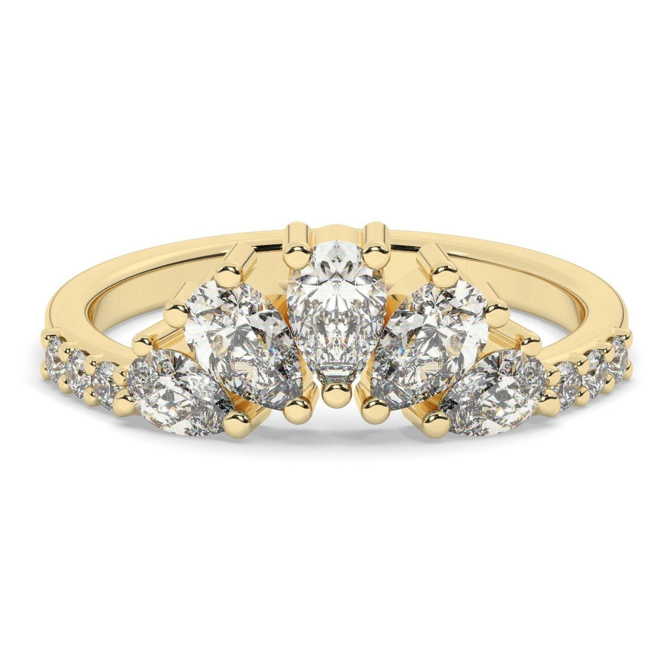 Pear Diamond Wedding Ring / 14k Gold Pear Diamond Engagement Ring / Wedding Band / Stacking Ring / Anniversary Ring / Engagement Ring