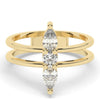 Diamond Stacking Ring / 14k Gold Pear Diamond Stacking / Double Band Diamond Stacking Ring / Engagement Ring / Wedding Ring