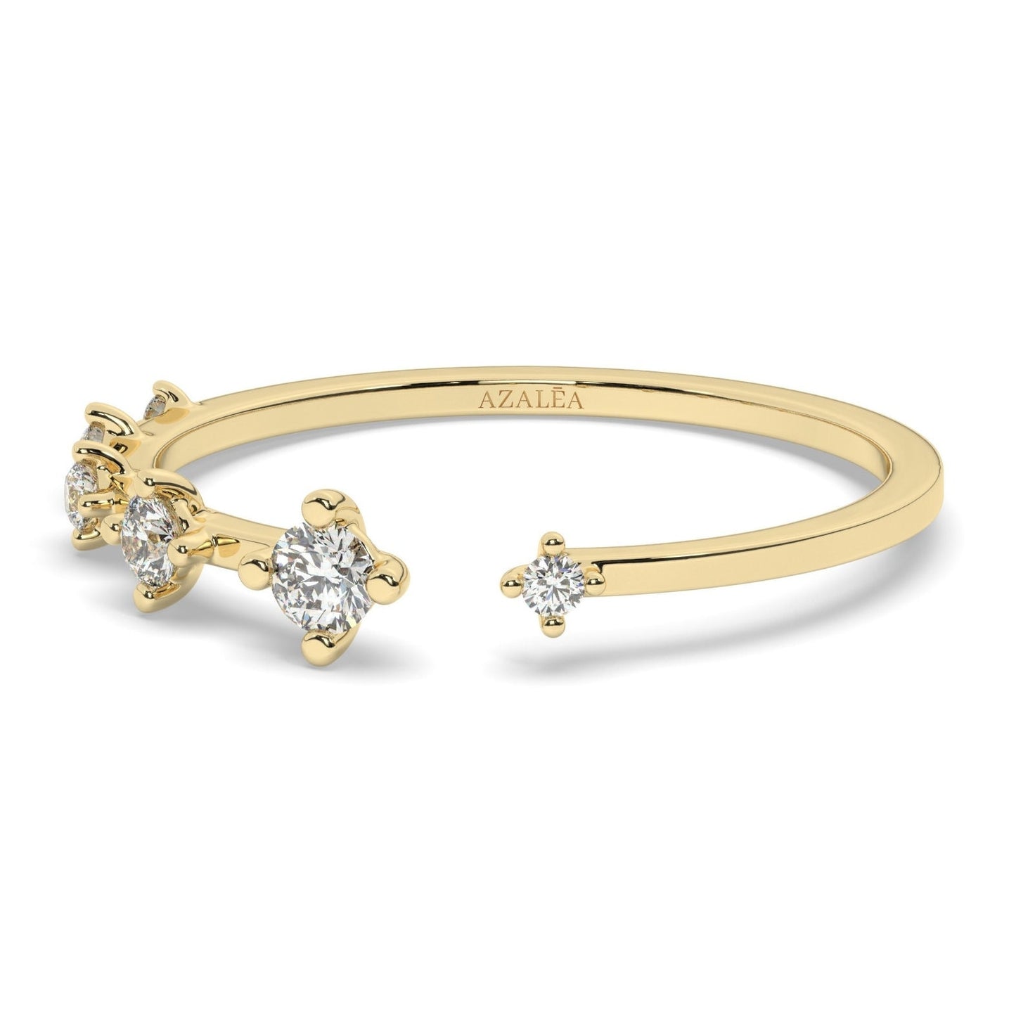 Diamond Stacking Ring / 14k Gold Diamond Wedding Ring / Cuff Ring / Graduation Gift / Bridal Gift / Birthday Gift / Anniversary Ring