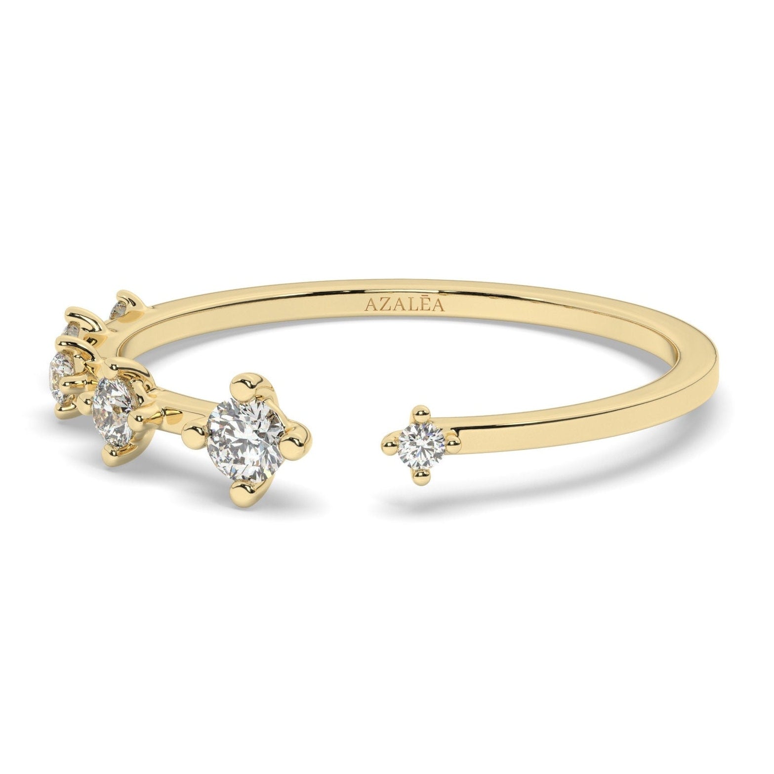 Diamond Stacking Ring / 14k Gold Diamond Wedding Ring / Cuff Ring / Graduation Gift / Bridal Gift / Birthday Gift / Anniversary Ring
