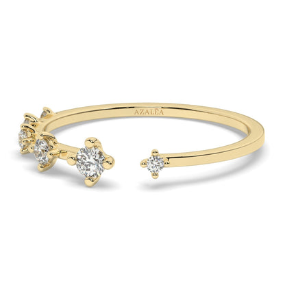 Diamond Stacking Ring / 14k Gold Diamond Wedding Ring / Cuff Ring / Graduation Gift / Bridal Gift / Birthday Gift / Anniversary Ring