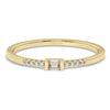 Baguette Diamond Stacking Ring / 14k Gold Baguette and Round Diamond Ring / Diamond Bridal Gift / Anniversary Gift / Diamond Gift Ideas