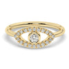 Diamond Evil Eye Ring / 14k Gold Diamond Evil Eye Ring / Diamond Birthstone Stacking Ring / Protection Gift / Evil Eye Gift Ideas