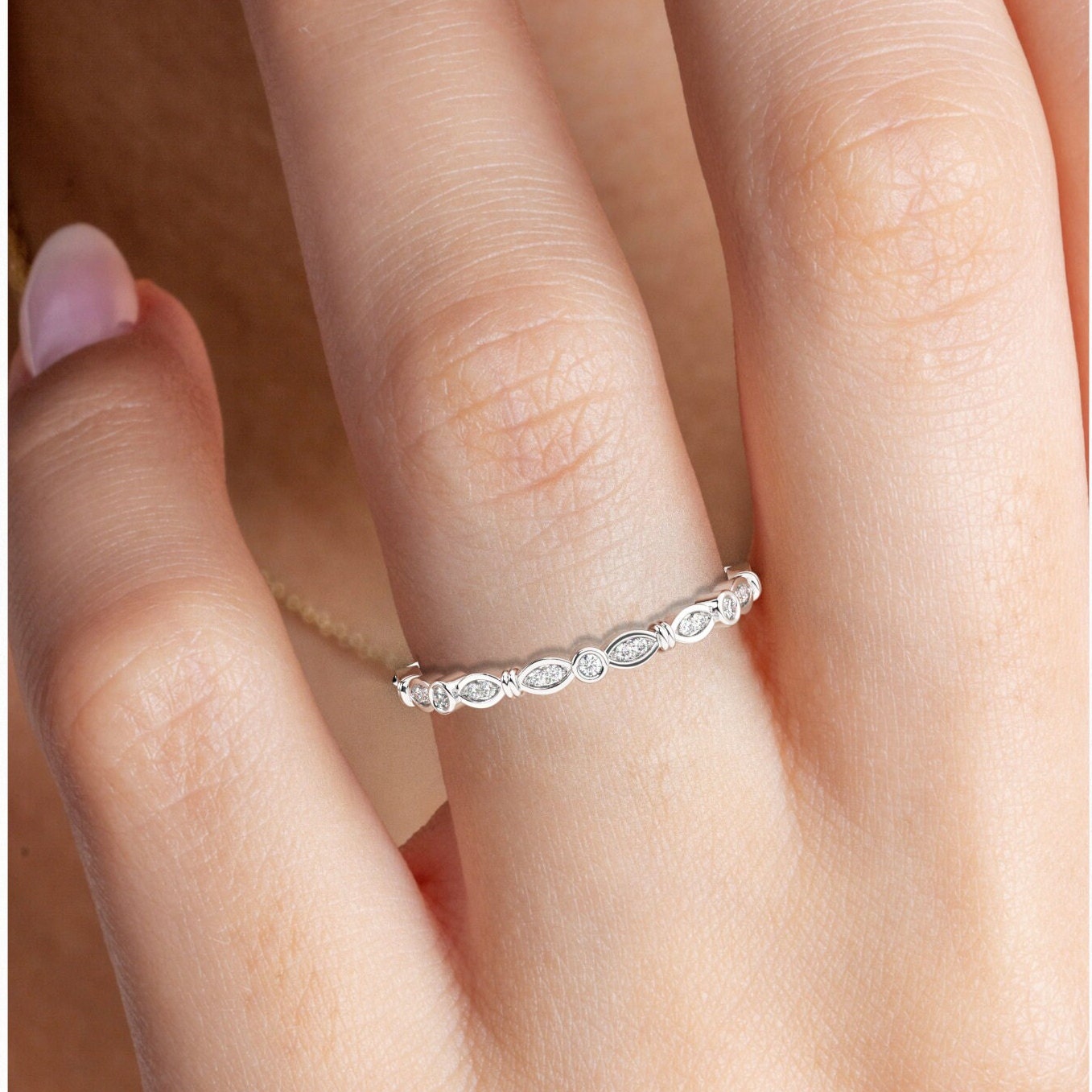Floating Diamond Eternity Band