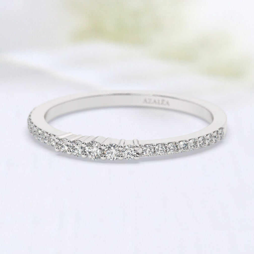 Round Diamond Wedding Band / 14k Gold Round Diamond Wedding Ring / Graduation Gift / Engagement Ring / Birthday Gift / Anniversary Gift